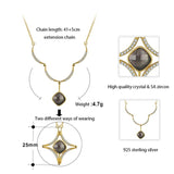 Crystal Zircon Star Pendant Necklace S925 Solid Silver for Women