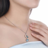Crystal Star Cube Moon Star Pendant Necklace S925 Sterling Silver Chain