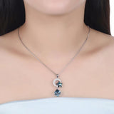 Crystal Star Cube Moon Star Pendant Necklace S925 Sterling Silver Chain