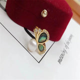 Natural Pearl Stud Earrings & Flower Pendant Necklace Set