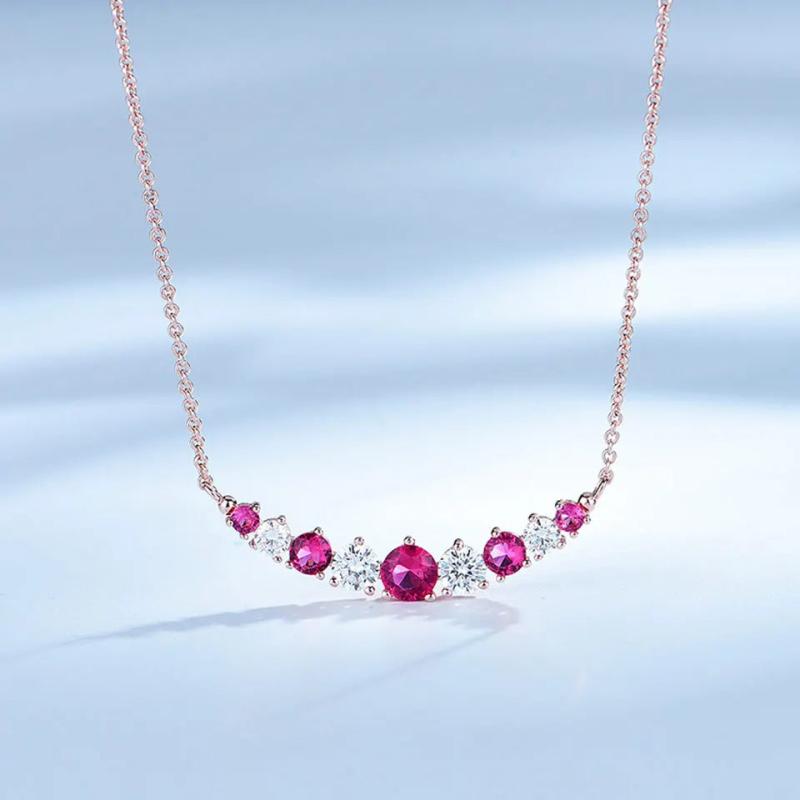 Sterling Silver Zircon Gemstone Clavicle Chain Necklace
