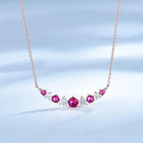 Sterling Silver Zircon Gemstone Clavicle Chain Necklace