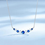 Sterling Silver Zircon Gemstone Clavicle Chain Necklace