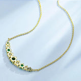 Sterling Silver Zircon Gemstone Clavicle Chain Necklace