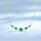 Sterling Silver Zircon Gemstone Clavicle Chain Necklace