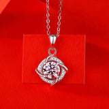 6.5MM D Moissanite Diamond Windmill Pendant Necklace