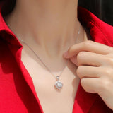 6.5MM D Moissanite Diamond Windmill Pendant Necklace