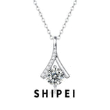 1CT D Moissanite Diamond 925 Silver Pendant Necklace