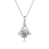 1CT D Moissanite Diamond 925 Silver Pendant Necklace