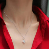 1CT D Moissanite Diamond 925 Silver Pendant Necklace