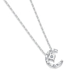 D Moissanite Diamond Gemstone Moon Pendant Necklace