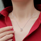 D Moissanite Diamond Gemstone Moon Pendant Necklace