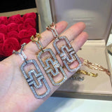 925 Sterling Silver Paper Clip Necklace BV Necklace for Women