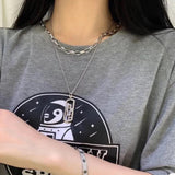 925 Sterling Silver Paper Clip Necklace BV Necklace for Women