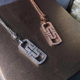 925 Sterling Silver Paper Clip Necklace BV Necklace for Women