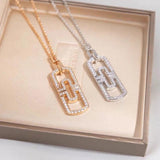 925 Sterling Silver Paper Clip Necklace BV Necklace for Women