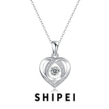 5MM D Moissanite Diamond Heart Pendant Necklace