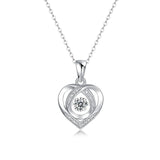 5MM D Moissanite Diamond Heart Pendant Necklace