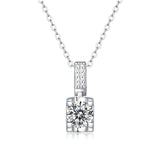 1CT Round D Moissanite Diamond Sterling Silver Pendant Necklace