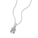 1CT Round D Moissanite Diamond Sterling Silver Pendant Necklace