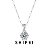 D Moissanite Diamond Gemstone Pendant Necklace
