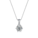 D Moissanite Diamond Gemstone Pendant Necklace