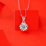 D Moissanite Diamond Gemstone Pendant Necklace