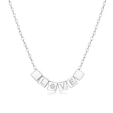 D Moissanite Diamond 925 Silver LOVE Pendant Necklace