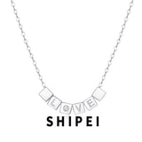 D Moissanite Diamond 925 Silver LOVE Pendant Necklace