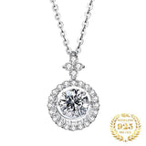 1Ct Real Moissanite Pendant Necklaces Women 925 Sterling Silver