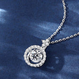 1Ct Real Moissanite Pendant Necklaces Women 925 Sterling Silver