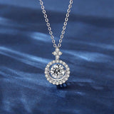 1Ct Real Moissanite Pendant Necklaces Women 925 Sterling Silver