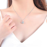 1Ct Real Moissanite Pendant Necklaces Women 925 Sterling Silver