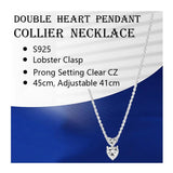 Double Hearts Stones Pendants Chokers Necklaces For Women