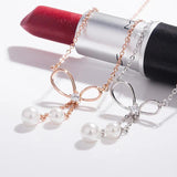 Bow Pendant S925 Silver Tassel Pearl Necklace Women's Collarbone Chain