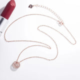 925 Silver Star Necklace with Diamonds Circle Pendant