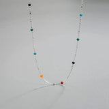 925 Silver Rainbow Beanie Necklace Light Ethnic Women's Jewelry
