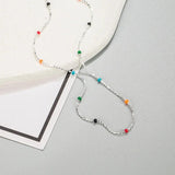 925 Silver Rainbow Beanie Necklace Light Ethnic Women's Jewelry