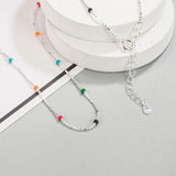925 Silver Rainbow Beanie Necklace Light Ethnic Women's Jewelry