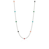 925 Silver Rainbow Beanie Necklace Light Ethnic Women's Jewelry