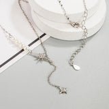 S925 Silver Star Necklace Women's Pearl Diamond Clavicle Chain Jewelry