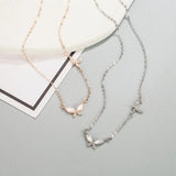 925 Sterling Silver Double Bow Fritillary Necklace
