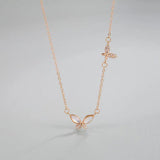 925 Sterling Silver Double Bow Fritillary Necklace