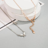 925 Sterling Silver Double Bow Fritillary Necklace