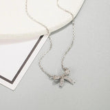 S925 Sterling Silver Bow Necklace - Elegant Gift for Her
