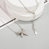 S925 Sterling Silver Bow Necklace - Elegant Gift for Her