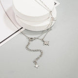 S925 Silver Double Layer Star Diamond Necklace Birthday Jewelry