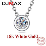 D Moissanite Round Brilliant 0.3ct Necklace 18K Plated 925 Sterling Silver