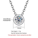 D Moissanite Round Brilliant 0.3ct Necklace 18K Plated 925 Sterling Silver