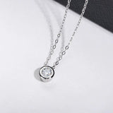 D Moissanite Round Brilliant 0.3ct Necklace 18K Plated 925 Sterling Silver